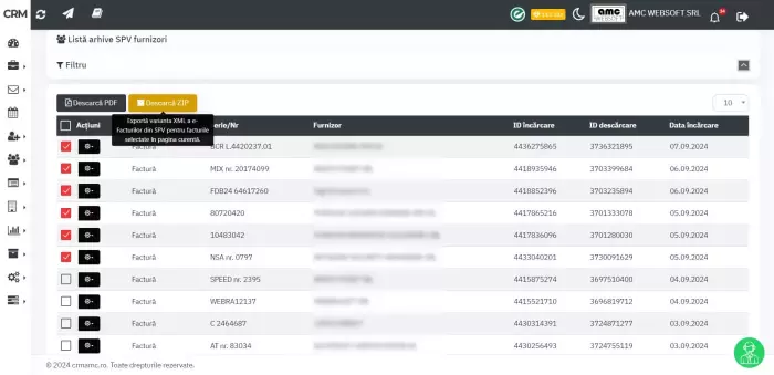 CRM - Arhivare e-Factura